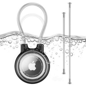 WhoseID Compatible with Apple Airtag Case Keychain Holder, IPX8 Waterproof Air Tag Cases Easy Twist-Off Cap with Durable Matel Keyring for Luggage, Item Finder, Backpack, Kids(Transparent, 1-Pack)