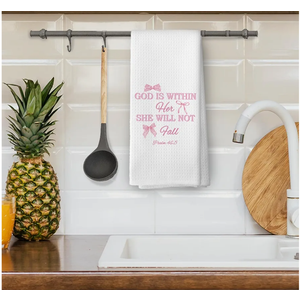 Coquette Bow Inspirational Christian Kitchen Dish Towels, Preppy Religious Gifts for Girl Sister Women, Bible Verse Baptism Scripture Hand Towels Kitchen Tea Towels Decorations, 16x24inch