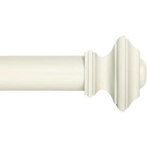 Ivilon Drapery Window Curtain Rod Set - Square Design 1 1/8 Rod. 72 to 144 Inch. Ivory/White