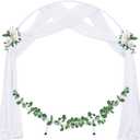 Socomi Wedding Arch Draping Fabric 2 Panels 29" x 19Ft White Sheer Chiffon Curtain Drapes 6 Yards for Wedding Ceremony Birthday Party Decoration