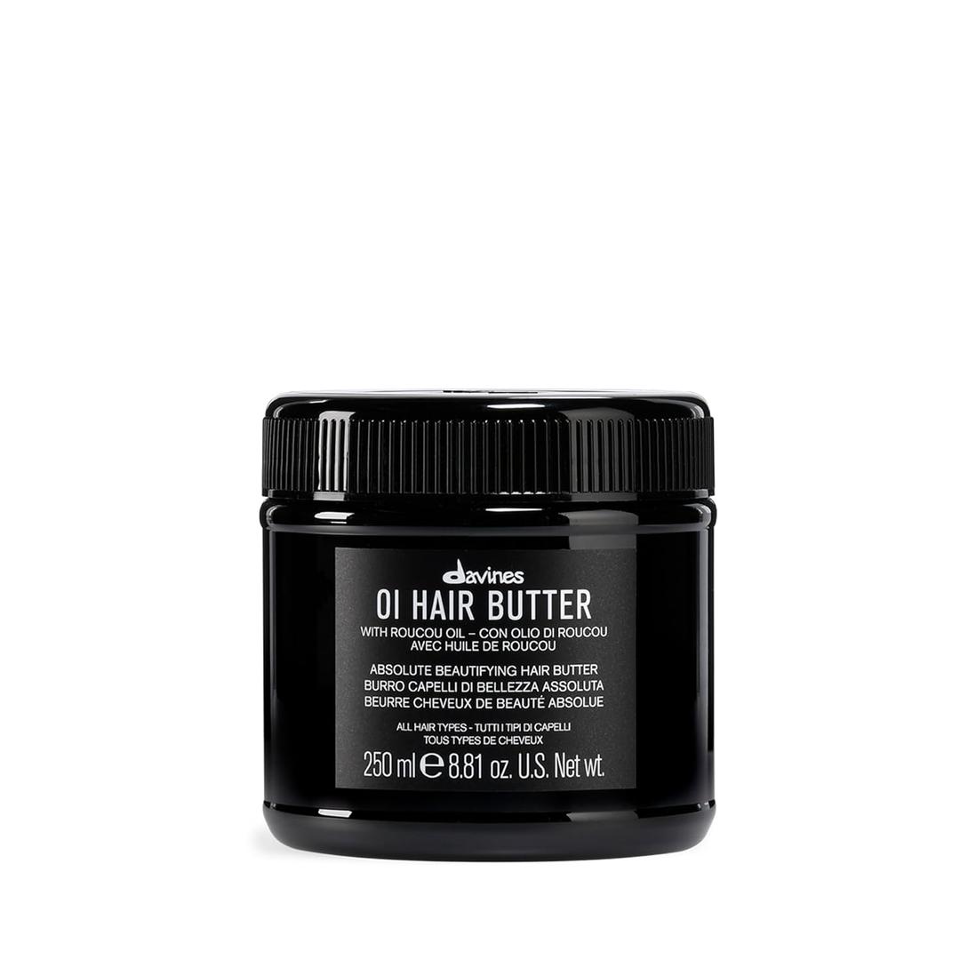 Davines OI Hair Butter, Deeply Nourishing Antioxidant Mask for All Hair Types - Hydrating Treatment Controls Frizz & Adds Instant Shine with Roucou Oil - Restores Softness & Body, 8.45 Fl Oz