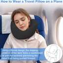 jiaao Neck Pillow Airplane, Memory Foam Travel Neck Pillows for Long Flight, 3D Eye Masks, Ear Plugs and Portable Drawstring Bag, Napping Pillow for Home, Road Trips, Sleep Rest and Travel Use