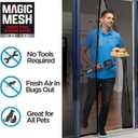 Magic Mesh Deluxe, Black | Magnetic Screen Door, Heavy Duty, Magnetic Closure, Door Net, Patio Screen, Sliding Door Screen, Bug Screen for Doorways, Kid & Pet Friendly | Size 39" x 83" (Pack of 1)