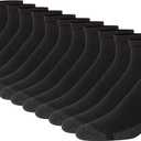 Hanes Men's Max Cushioned Ankle Socks (Multipacks) (Black, M)