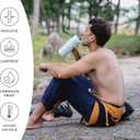 Bambaw Stainless Steel Water Bottle 24 oz, Metal Water Bottle Insulated, Lightweight & Reusable, Keeps Drinks Cold 24h & Hot 12h, Sleek & Elegant Design, Fits in Cup Holder (Ice Blue)