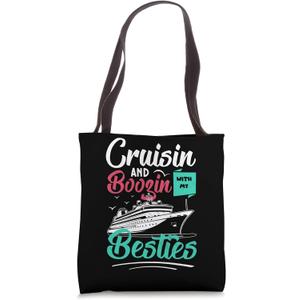 Cruisin with my besties Cruise Vacation couples friends tee Tote Bag (16 inches)