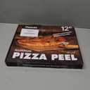 Pizza Peel Aluminum Pizza Spatula, Mooues 12 inch Metal Pizza Paddle(12"x 14")with Rocker Cutter Foldable Wood Handle, [Storage bag included], for Family Pizza Oven Baking Pizza, Dough, Bread & Pastry
