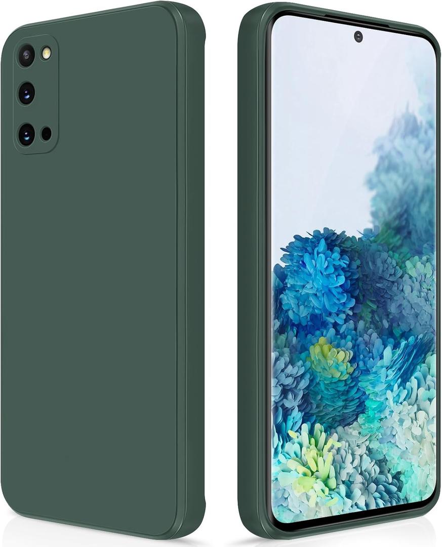 GiiYoon Silicone Case Compatible with Samsung Galaxy S20, Full Body Silky Soft Touch Phone Case with Camera Protection, Shockproof Cover with Microfiber Lining, Green