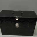 16 Inch Aluminum Truck Bed Tool Box Truck Car Outdoor Trailer Pickup Underbody Toolbox,RV Storage OrganizerTrailer Storage W/Side Handle&Lock,5 Bar Tread,Black(16"X7.5"X10")