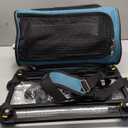 Pet Carrier with Wheels | United Delta American Frontier Airline Approved | Two Expandable Sides, Storage Pockets Adjustable Leash | Rolling Dog and Cat Carrier TSA Compliant (Blue 17x11x11)