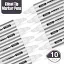Fuutreo 10 Pack Jumbo Permanent Markers Bulk Large Chisel Tip Permanent Markers Quick Drying Big Huge Poster Pens for Adult Office, Logistics Company and More(White)