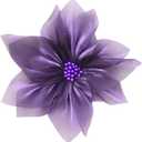 Huralona 8pcs Organza Ribbon Flowers Chiffon Flowers 4.5"/11.5cm for Crafts Wedding Decor DIY Flower for Headpiece Appliques (Purple) 2 Packs