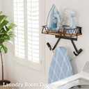 PERFNIQUE Ironing Board Holder Wall Mount, Ironing Board Hanger, Iron Board Wall Mount(T&V Shaped), Iron Storage, Laundry Room Organization&Farmhouse Laundry Room Decor
