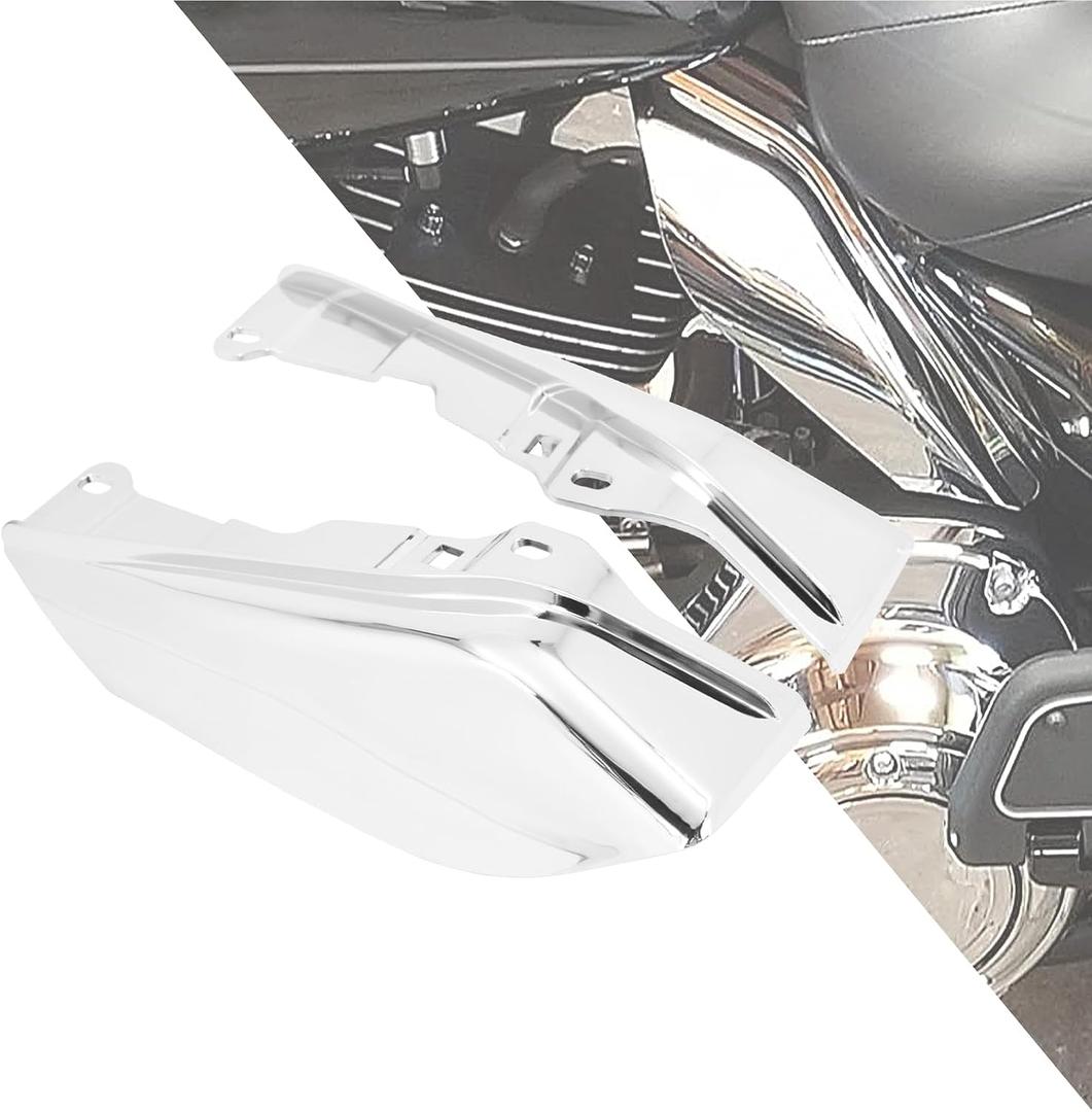 Motorcycle Mid Frame Air Deflector Heat Shields Deflector Fit for Harley Touring and Trike FLTR FLHT FLHX FLHTKL 2009-2016 Chrome