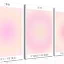 Trendy Aesthetic Canvas Wall Art Aesthetic Set of 3 | Gradient Psychedelic Aura Angel Posters Prints Room Decor | Pink Wall Art Decor for Bedroom, Living Room - Framed 12x16 Inch (12"x16"x3 Framed)