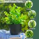 4 Packs Fake Plants Small Potted Plants, 7" Mini Artificial Faux Plants, Eucaplytus Rosemary Plants for Home Office Desk Room Decor