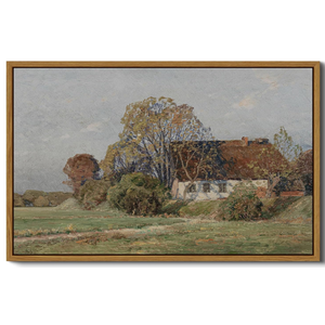 ARPEOTCY Vintage Farm Framed Wall Art, Cottage Scenery Retro Painting Decor Aesthetic, Large Canvas Print Artwork, Country Farmhouse Wall Pictures for Living Room Decor 24x36 Inch