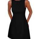 PRETTYGARDEN Womens Formal Short Dresses 2025 Summer Sleeveless Boat Neck A Line Elegant Mini Cocktail Party Dress (Black,X-Large)