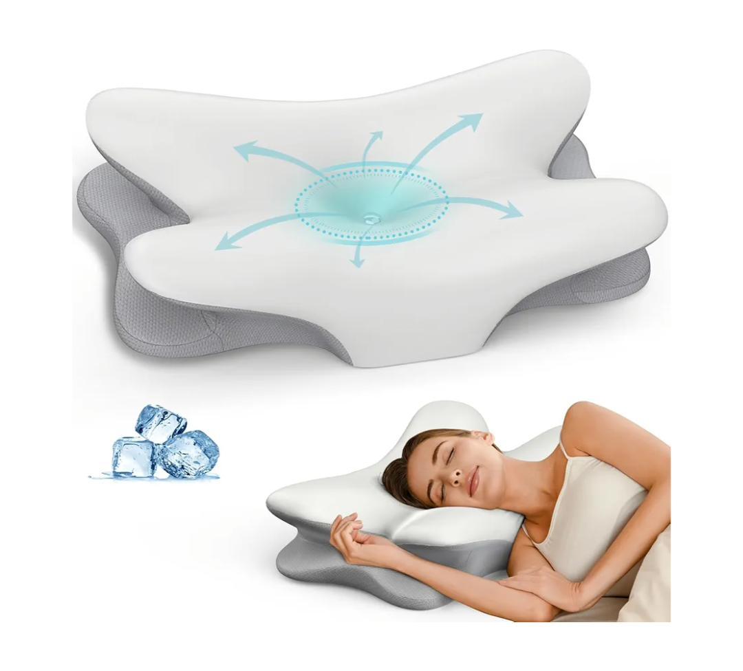 Cervical Neck Pillow for Pain Relief - Ergonomic Side Sleeper Pillow for Neck Support, Cooling Memory Foam Pillows for Sleeping, Contour Pillow Orthopedic Bed Pillow for Back Stomach Sleepers