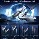 6 x SHEZI [Upgraded 2.0] 4-in-1 Short USB C Cable 60W 0.6FT Fast Charging [480Mbps Data Sync] Flat Nylon Braided Charger Cord Combo, USB A/C to C/L Multi Charge Cable for iPhone/iPad & Most Devices, Grey