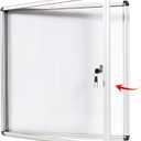 SWANCROWN Lockable Noticeboard White Bulletin Boards Magnetic Wall Mount Message Board with Glass Door and Keys 28x26inch(6xA4) (Silver Frame)