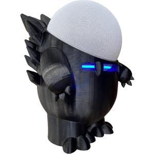 Splin Table Stand Holder Compatible with Amazon Alexa Smart Speaker Echo Dot (4th and 5th gen.) and Apple HomePod Mini, Echosaurus Style (Black)