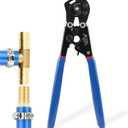 Pex Crimping Tool Cinch and Remove Dual-Function Pex Crimp Tool Ratchet Pex Pipe Crimper for Crimping and Clamping PEX Tubing Stainless Steel Clamps from 3/8" to 1"