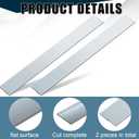 Yaocom 2 Pcs 304 Stainless Steel Flat Bar, 1/8" Thickness, 2" Width, 36" Length 2B Finishing Trim Strips Sheet for DIY Craft Making