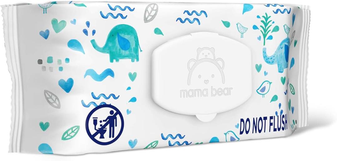 Amazon Brand - Mama Bear 99% Water Baby Wipes, Hypoallergenic,formulated without Fragrance, 72 Count Pack of 6