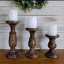 Candle Pillar Holder, Candle Holder Set of 3 Fall Wooden Candle Holder, Farmhouse Set for Table Centerpiece Home Decor-10,8,6 Inch