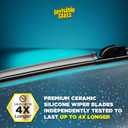 Invisible Glass CSB16 Ceramic Silicone 16" Premium All-Season Windshield Wiper Blade Automotive Replacement Beam Blade with HydroGuard Water Repellent Coating for Quiet, Streak-Free Performance