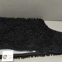 OLANLY Toilet Rugs U-Shaped 20x20, Extra Soft Absorbent Chenille Contour Bathroom Rugs for Toilet, Dry Quickly, Machine Washable, Non-Slip Bath Mat, Black