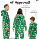 Family Christmas Onesies Adult & Kids - Christmas Onesies Women Pajamas - Christmas Kid & Adult Onesie Pajamas for Women/ Men/ Kids, Fleece Onesies for Women, Teens/ Adult PJs - Green Santa (Adult XL)