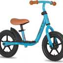 JOYSTAR 10"/12" Toddler Balance Bike for Girls & Boys, Ages 18 Months to 5 Years, Kids Push Bike with Footrest & Adjustable Seat Height, First Birthday Gifts for 2-5 Boys Girls (Blue)