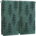 Breling 2 Pcs Minimalist Christmas Hand Towels Green Christmas Trees Bathroom Decorative Towels 100% Cotton Absorbent Jacquard Weave Bath Decor Winter Holiday Bathroom Decor Xmas Gifts 13.7''x29.5''