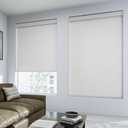 100% Blackout Artificial Linen Cordless Roller Shades for Indoor Windows, Roller Blinds for Home, for Window Size 43" W  72" H White (43" W  72" H (Window Size))