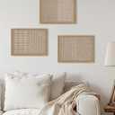 PHOPAGO Boho Mid-Century Modern Framed Wall Art Minimalist Geometric Neutral Wall Decor Bohemain Artwork Farmhouse Kitchen Decor - 11x14in Natural Framed (14L" x 11W" x 3 Pcs Natural)