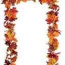 DearHouse 2 Pack Fall Garland Maple Leaf, 5.9Ft/Piece 7 Colors Hanging Vine Garland Artificial Autumn Foliage Garland Thanksgiving Decor for Home Wedding Fireplace Party Christmas