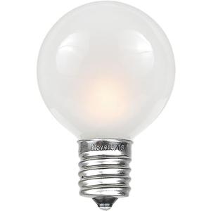 Novelty Lights Incandescent G50 Globe Replacement Bulbs - Outdoor Individual Bulbs for Events, Holiday Parties, Patios, and More - E17/C9 Intermediate Base, 7 Watt Lights (Frosted White, 25 Pack)