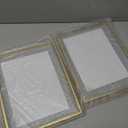 Gold Floating Frame 2 Set Gold Picture Frame 8x10 in with Real Glass and Metal Stand, Vintage Metal Picture Frame for Home, Office or Wedding Decoration