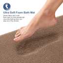 OLANLY Thick Memory Foam Small Bathroom Rugs 24x16, Extra Soft Absorbent Bathroom Mat, Quick Dry Bath Mat, Non-Slip, Machine Washable Carpet for Bathroom, Tub and Shower, Home Decor Accessories, Mocha