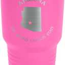 Arizona The Grand Canyon State Pink 30 ounce Stainless Steel Insulated Tumbler with Clear Lid