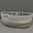 Baby Diaper Caddy Organizer,Woven Rope Nursery Storage Bin,Newborn Gift Basket,Extra-Large Cotton Basket with Removable Compartments,Portable (Mixed Brown, Large)