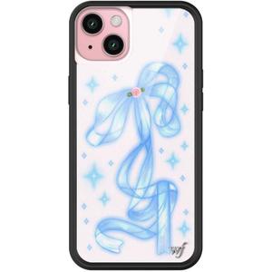 Wildflower Cases - Sparkle Girl Case, Compatible with Apple iPhone 15 Plus | Ribbon, Rose, Baby Blue, Trendy, Glitter, Cute - Protective Bumper, 4ft Drop Test Certified, Women Owned Small Business
