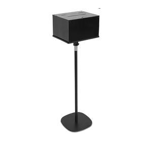 Clear Acrylic Suggestion Box with Lock and Sign Holder – Ballot Box for Voting, Donations, Charity, Raffles, Church & Event Fundraising (Metal)