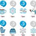 2 x Christmas Snowman,Snowflake,Winter,Snow Hanging Swirl Decorations for Festival,Party,Together,Celling,Classroom,Home,Office,Bedroom(30Ct)