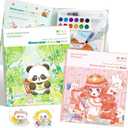 2 Pack Paint with Water Coloring Books for Toddlers, Watercolor Painting Sets for Kids Ages 3-5 4-8, Arts and Crafts Drawing Activities Toy Birthday Gift for Boys Girls