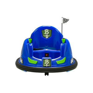 Flybar 6 Volts Bumper Car, Battery Powered Ride on, Fun LED Lights, Includes Charger, Blue