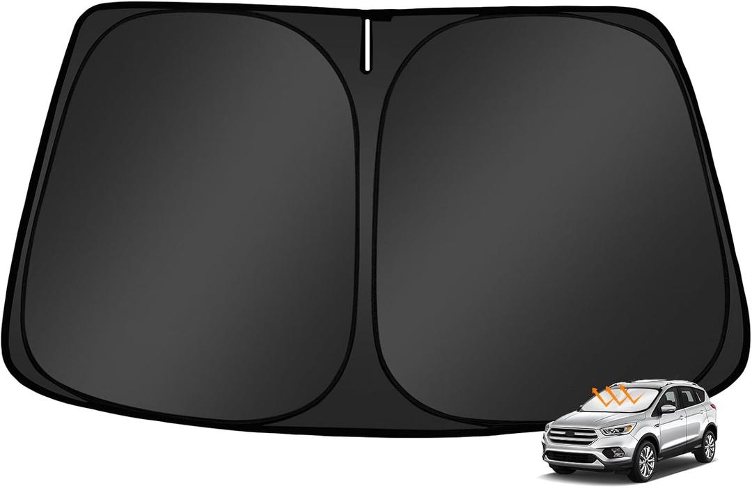 Custom Fit Windshield Sun Shade for Ford Escape 2013-2019, Foldable, Easy to Install & Store, Full Coverage, 210T Reflective Fabric, Blocks 99% of UV Rays