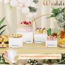Lifewit 4 PCS Buffet Risers and Stands, (7",7.8",8.3",10") Food Risers for Buffet Table, Catering Dessert Cake Holder for Party, Collectibles Jewelry Display Shelf, Nesting Cube Boxes, White